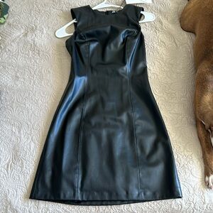 Zara XS faux leather mini dress